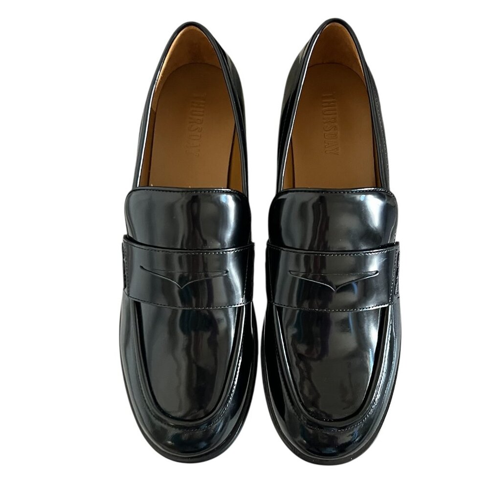 Thursday Boot Company Black Patent Leather Penny Loafers